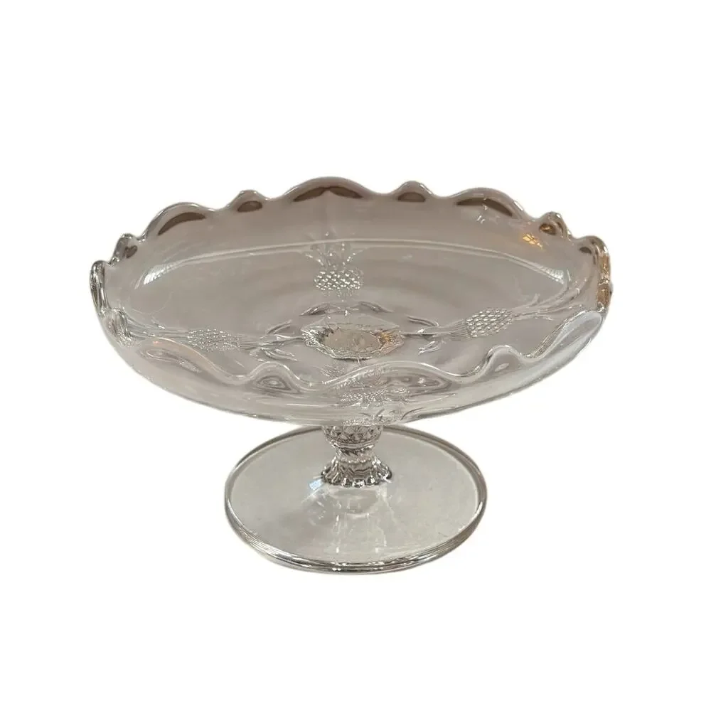 Vintage Heisey Marked Glass‎ Pineapple Compote Candy Dish Clear Elegant Glass